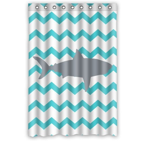Ganma Shark Chevron Shower Curtain Polyester Fabric Bathroom Shower Curtain 60x72 inches