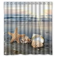 thumbnail image 1 of Ganma Shell Coral On Beach Sea Shower Curtain Polyester Fabric Bathroom Shower Curtain 66x72 inches, 1 of 3