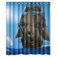 thumbnail image 1 of Ganma Ships Sailing Sea Waves Sky Shower Curtain Polyester Fabric Bathroom Shower Curtain 60x72 inches, 1 of 3