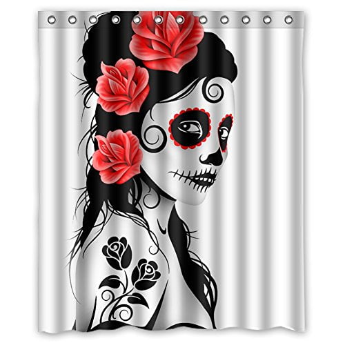 Ganma Skull Durable Shower Curtain Polyester Fabric Bathroom Shower Curtain 60x72 inches