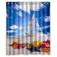 thumbnail image 1 of Ganma Sky Sailing Boats Lighthouse Starfish Toys Clouds Sand beach bokeh Summer Shower Curtain Polyester Fabric Bathroom Shower Curtain 60x72 inches, 1 of 3