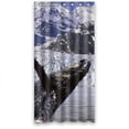 thumbnail image 1 of Ganma Snow mountain whale Shower Curtain Polyester Fabric Bathroom Shower Curtain 36x72 inches, 1 of 3