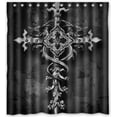thumbnail image 1 of Ganma Special Abstract Cross Shower Curtain Polyester Fabric Bathroom Shower Curtain 66x72 inches, 1 of 3