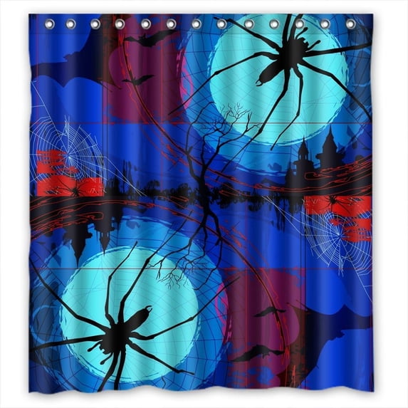 Ganma Spider Swebs Shower Curtain Polyester Fabric Bathroom Shower Curtain 66x72 inches