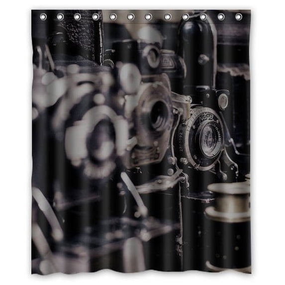 Ganma Steam Train Locomotives White Smoke Shower Curtain Polyester Fabric Bathroom Shower Curtain 60x72 inches