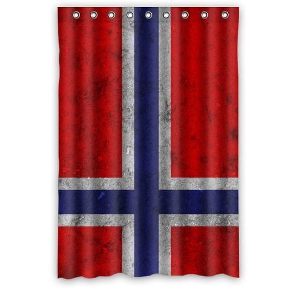 Ganma Stylish Lovely Norway Flag Pattern Shower Curtain Polyester Fabric Bathroom Shower Curtain 48x72 inches
