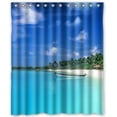 thumbnail image 1 of Ganma Summer Beach Blue Sea Palm Tree Sunshine Shower Curtain Polyester Fabric Bathroom Shower Curtain 60x72 inches, 1 of 3