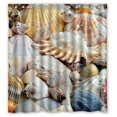 thumbnail image 1 of Ganma Summer Beach With Sea Shells Shower Curtain Polyester Fabric Bathroom Shower Curtain 66x72 inches, 1 of 3