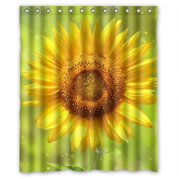 Ganma Sunflower Shower Curtain Polyester Fabric Bathroom Shower Curtain 60x72 inches