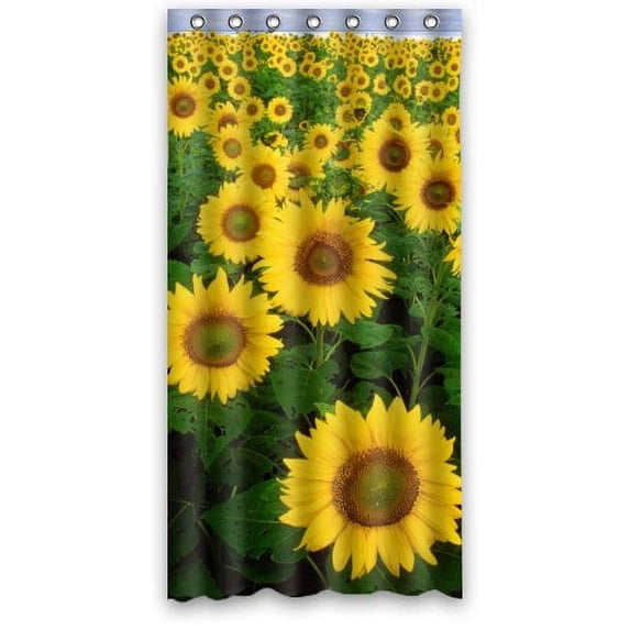 Ganma Sunflowers Shower Curtain Polyester Fabric Bathroom Shower Curtain 36x72 inches