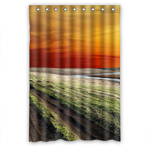Ganma Sunrises and sunsets Sun Nature Shower Curtain Polyester Fabric Bathroom Shower Curtain 48x72 inches