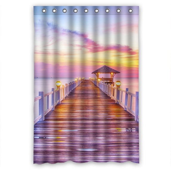 Ganma Sunset Sea Sun Landscape Shower Curtain Polyester Fabric Bathroom Shower Curtain 48x72 inches