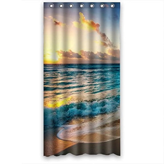 Ganma Sunset Sky And Sea Waves Shower Curtain Polyester Fabric Bathroom Shower Curtain 36x72 inches