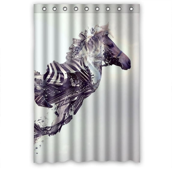 Ganma Surreal zebra Shower Curtain Polyester Fabric Bathroom Shower Curtain 48x72 inches