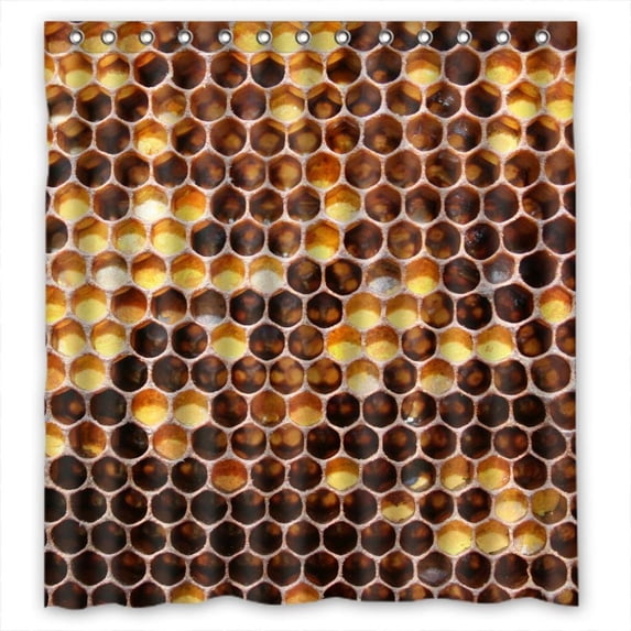 Ganma Sweet Honeycomb Shower Curtain Polyester Fabric Bathroom Shower Curtain 66x72 inches