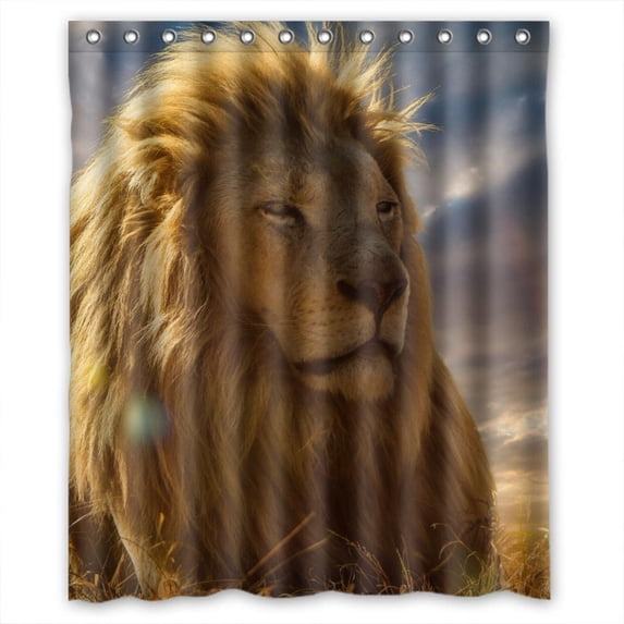 Ganma Tall And Mighty Lion Shower Curtain Polyester Fabric Bathroom Shower Curtain 60x72 inches