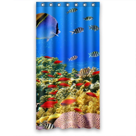 Ganma Undersea View Shower Curtain Polyester Fabric Bathroom Shower Curtain 36x72 inches