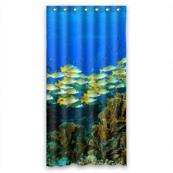Ganma Underwater World Ocean Animals Sea Sealife Fishes Corals Shower Curtain Polyester Fabric Bathroom Shower Curtain 36x72 inches