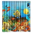 thumbnail image 1 of Ganma Underwater World Ocean Animals Sea Sealife Fishes Corals Shower Curtain Polyester Fabric Bathroom Shower Curtain 66x72 inches, 1 of 3