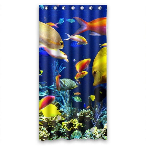 Ganma Underwater World Ocean Sea Sealife Fishes Shower Curtain Polyester Fabric Bathroom Shower Curtain 36x72 inches