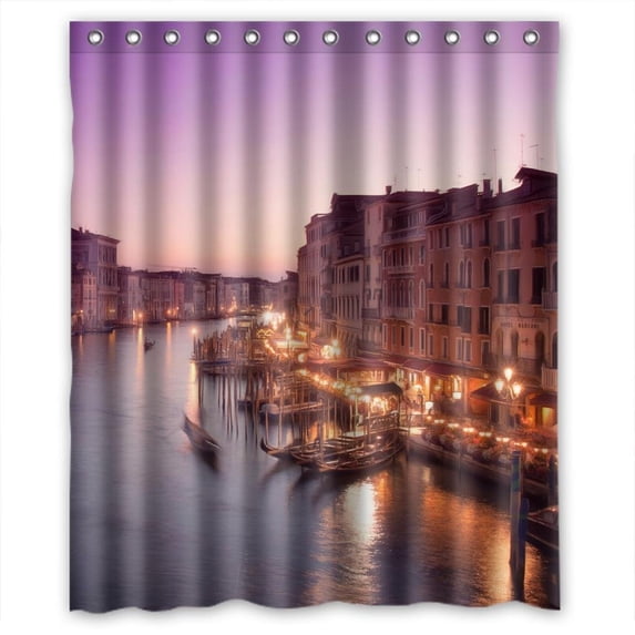 Ganma Venice canal sunset scenery Shower Curtain Polyester Fabric Bathroom Shower Curtain 60x72 inches