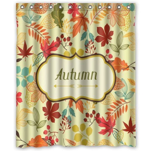 Ganma Vintage Autumn Leaves Pattern Shower Curtain Polyester Fabric Bathroom Shower Curtain 60x72 inches