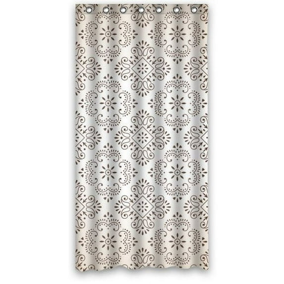 Ganma Vitange Elegant Beige Background Shower Curtain Polyester Fabric Bathroom Shower Curtain 36x72 inches