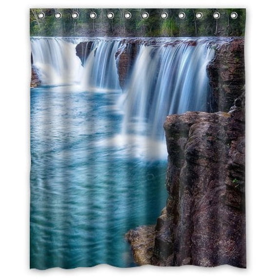 Ganma Clean Waterfall from the Rock Shower Curtain Polyester Fabric Bathroom Shower Curtain 60x72 inches