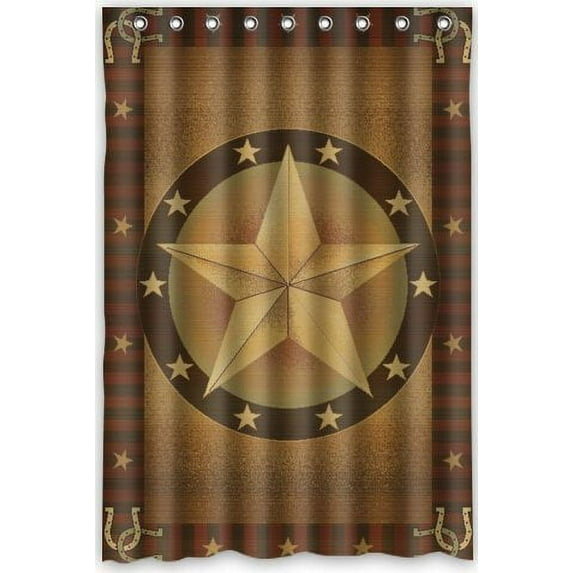 Ganma Western texas Star Shower Curtain Polyester Fabric Bathroom Shower Curtain 48x72 inches