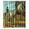 thumbnail image 1 of Ganma White Horse Carriage Shower Curtain Polyester Fabric Bathroom Shower Curtain 60x72 inches, 1 of 3