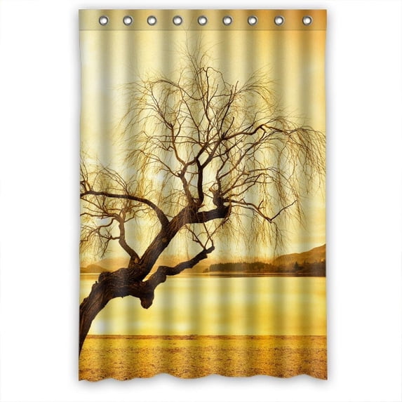 Ganma Willow tree Shower Curtain Polyester Fabric Bathroom Shower Curtain 48x72 inches