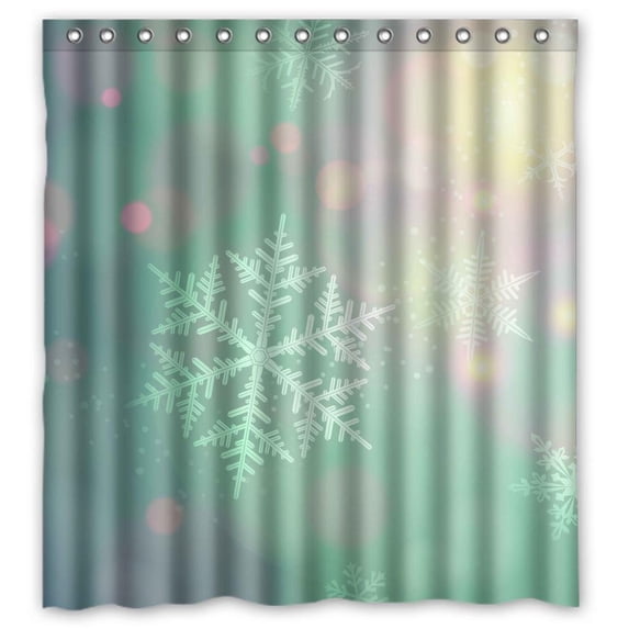 Ganma Winter Colorful Snow Sweet Shower Curtain Polyester Fabric Bathroom Shower Curtain 66x72 inches