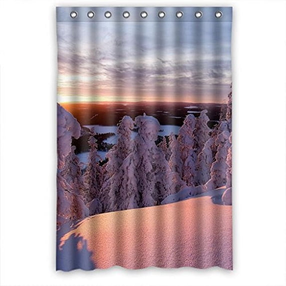 Ganma Winter Morning Design Shower Curtain Polyester Fabric Bathroom Shower Curtain 48x72 inches