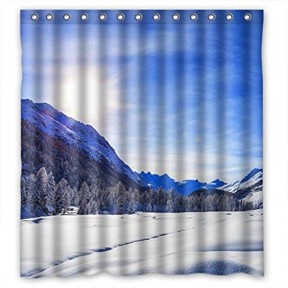 Ganma Winter Plain Design Shower Curtain Polyester Fabric Bathroom Shower Curtain 66x72 inches