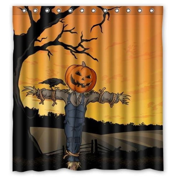 Ganma halloween pumpkin head Shower Curtain Polyester Fabric Bathroom Shower Curtain 66x72 inches