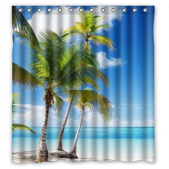 Ganma tropical beach paradise Shower Curtain Polyester Fabric Bathroom Shower Curtain 66x72 inches