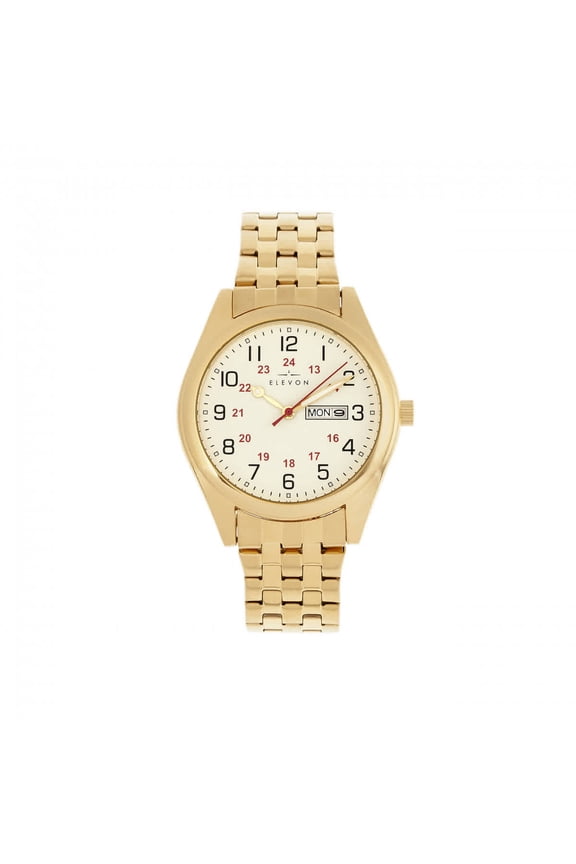Gann Bracelet Watch W/Day/Date - Gold/White