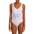thumbnail image 1 of Ganni Womens Deep Cut Printed Embellished One-Piece Swimsuit, 1 of 2