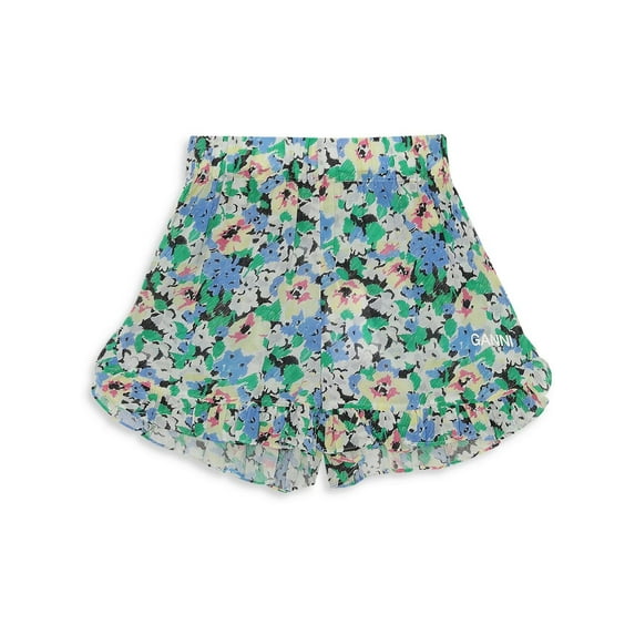 Ganni Womens Organic Cotton Printed Casual Shorts
