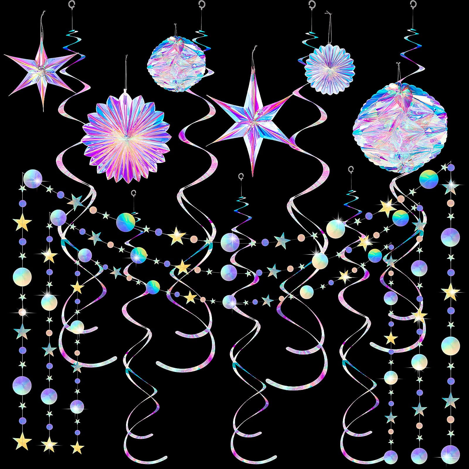 Iridescent Multicolor Film Hanging Party Decoration Kit