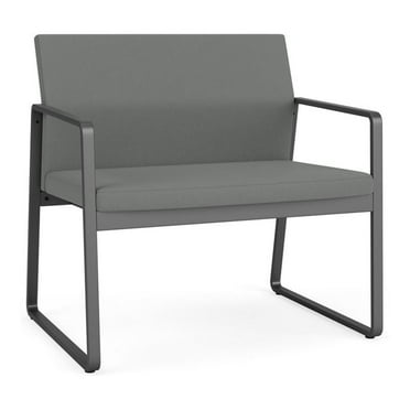 Gansett Reception Waiting Bariatric Chair / Charcoal Steel / Light Gray