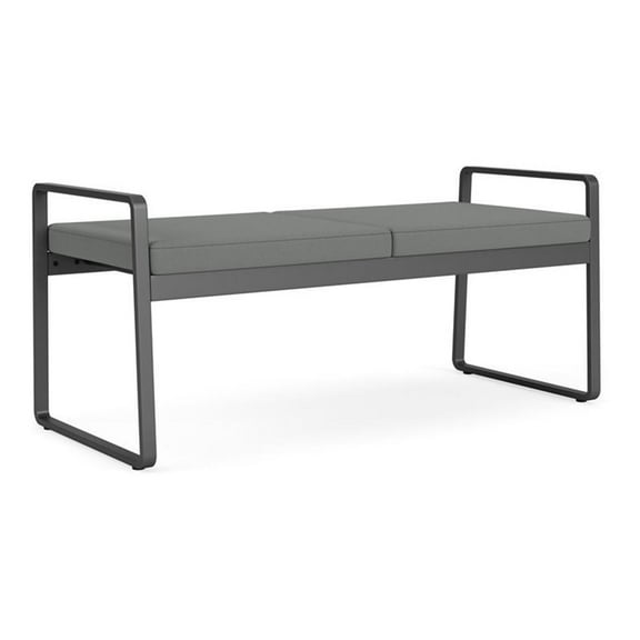 Gansett Reception Waiting Room 2-Seat Bench / Charcoal Steel / Light Gray