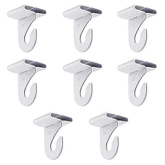 Gansita Heavy Duty White Metal T-Bar Ceiling Hooks for Home and Office, 16 Piece
