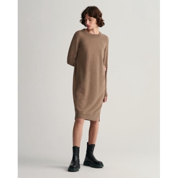 Gant Apparel S Women's D1. Superfine Lambswool Dress Iterations Brown , Xl Reg US