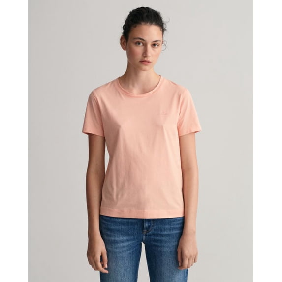 Gant Apparel S Women's Original Ss T-Shirt Preppy Essentials Orange , L Reg US