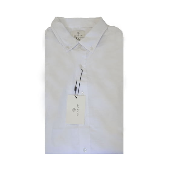 Gant Diamond G Men's Fitted Chambray Button Down Shirt (384412), Medium, White