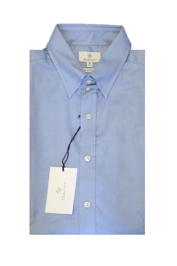 Diamond G Men's Fitted Dobby Texture Tab Collar Redux Shirt (385045), Medium, Teal Blue