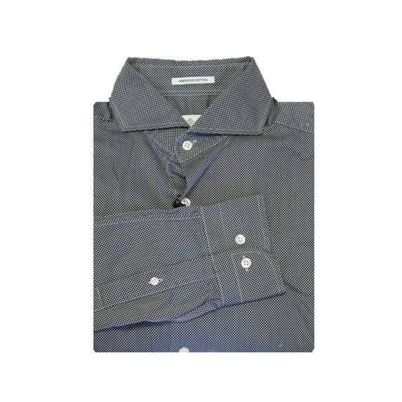 Gant Diamond G Men's Fitted Micro Dobby Diamond Print Amalfi Collar Shirt (303817), Ink, Medium