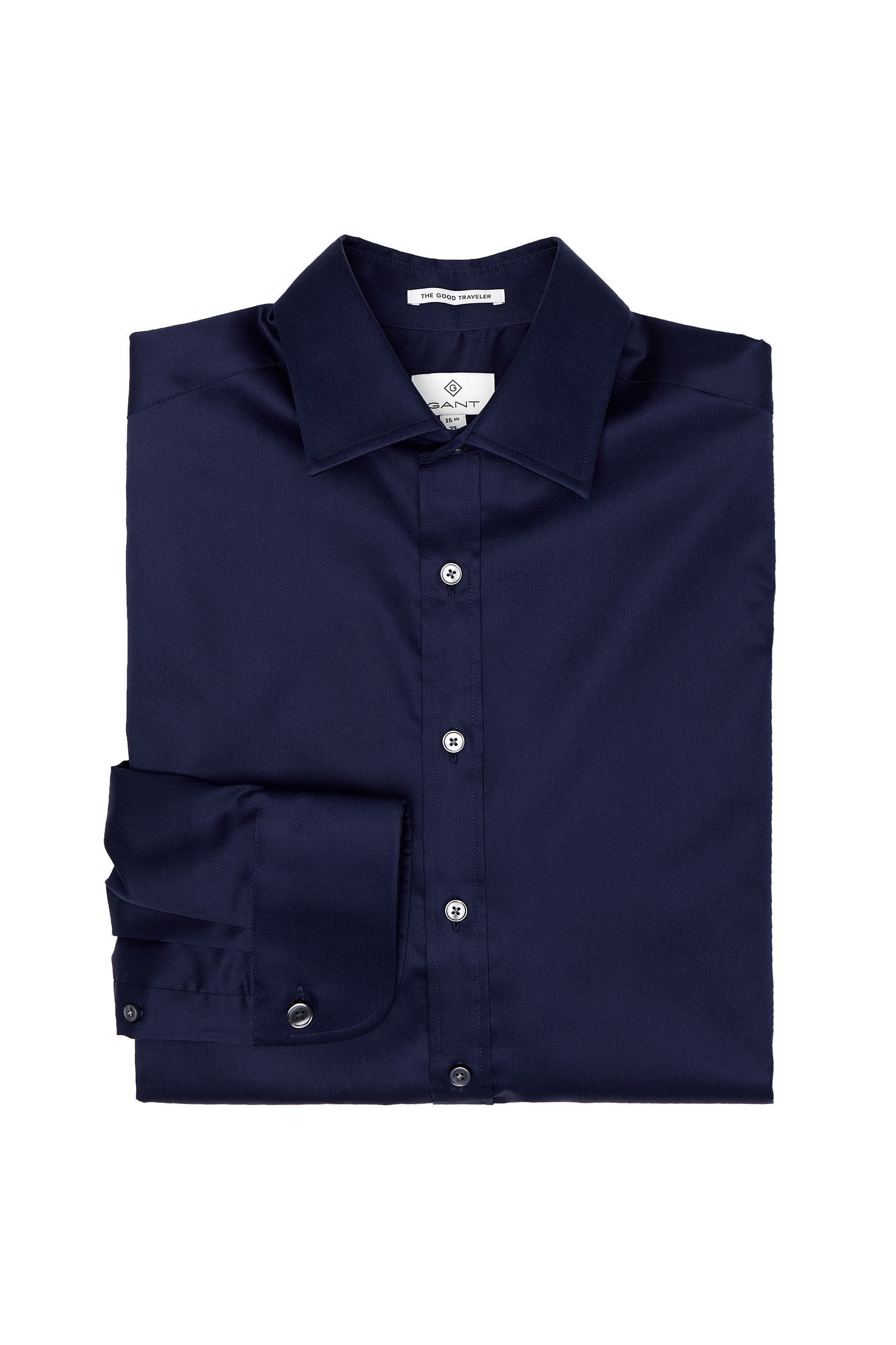 fitted sateen dress shirts Slim-Fit Solid Sateen Dress Shirt main image 0