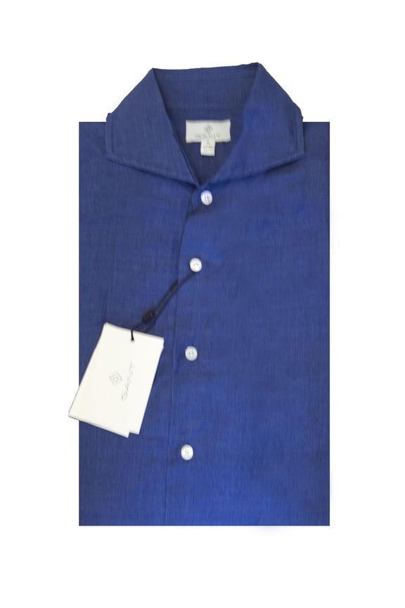 Diamond G Men's Indiolino Fitted Amalfi Collar Shirt (384437), Medium, Sky